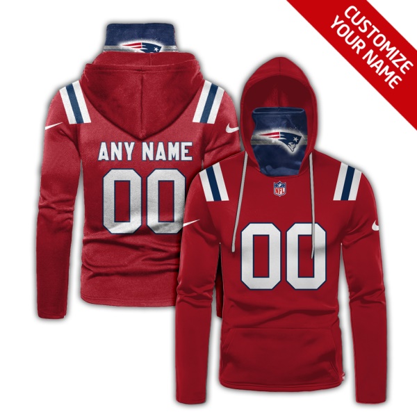Men's New England Patriots Red 2020 Customize Hoodie Mask Men's New England Patriots Red 2020 Customize Hoodie Mask